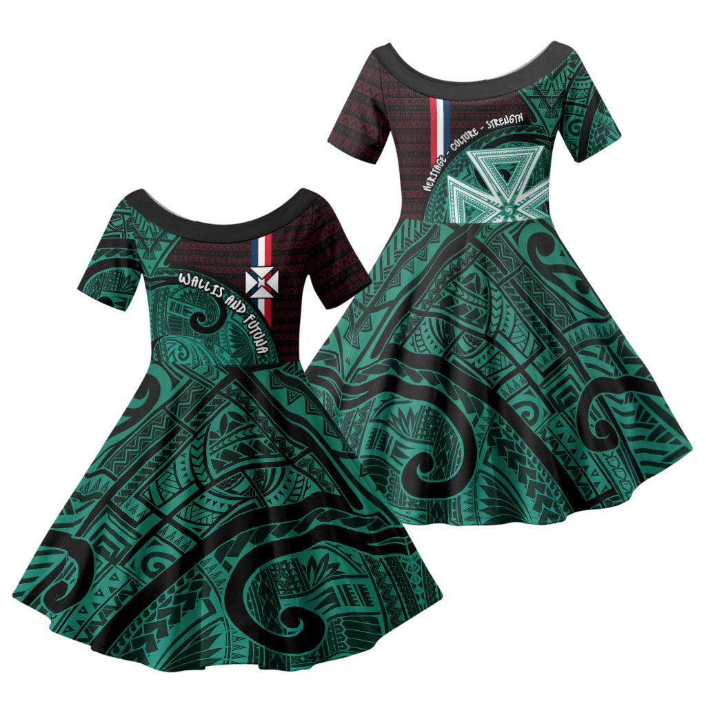 Wallis And Futuna Family Matching Tank Maxi Dress and Hawaiian Shirt Tribal Polynesian Tattoo Heritage Cross Flag