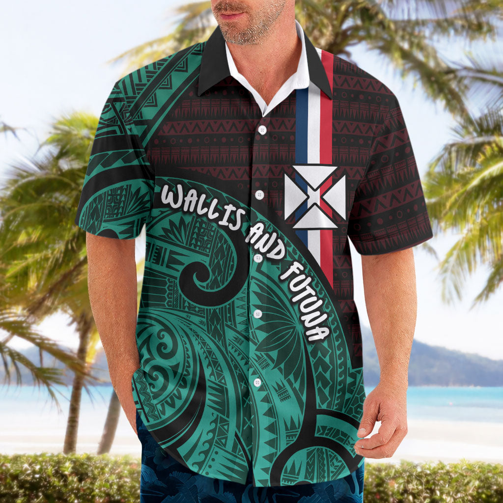 Wallis And Futuna Hawaiian Shirt Tribal Polynesian Tattoo Heritage Cross Flag