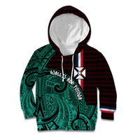 Wallis And Futuna Kid Hoodie Tribal Polynesian Tattoo Heritage Cross Flag