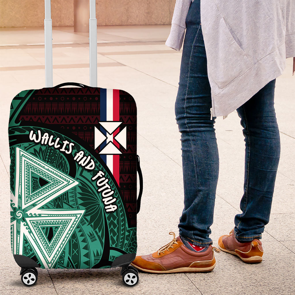 Wallis And Futuna Luggage Cover Tribal Polynesian Tattoo Heritage Cross Flag