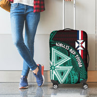 Wallis And Futuna Luggage Cover Tribal Polynesian Tattoo Heritage Cross Flag