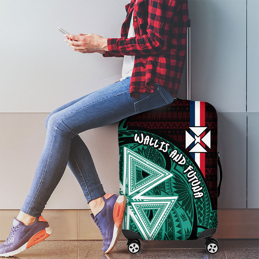 Wallis And Futuna Luggage Cover Tribal Polynesian Tattoo Heritage Cross Flag