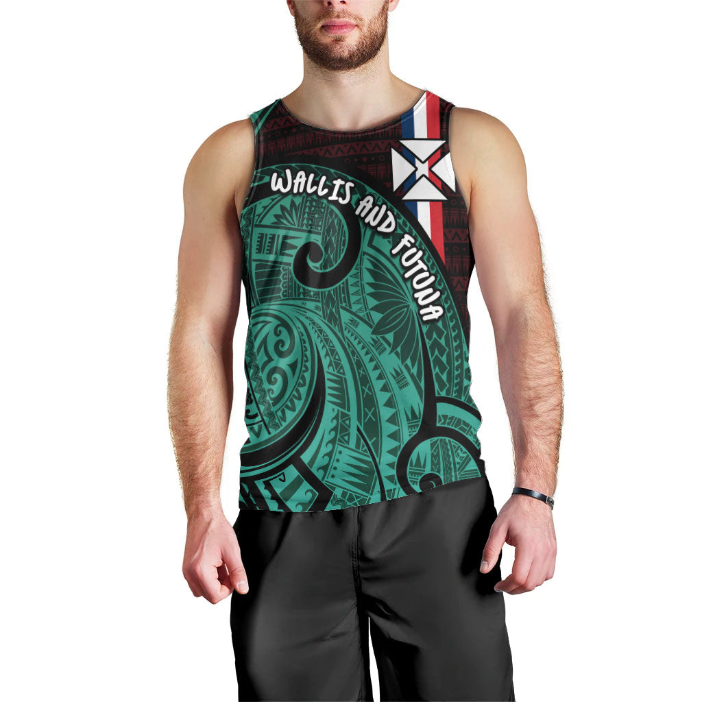 Wallis And Futuna Men Tank Top Tribal Polynesian Tattoo Heritage Cross Flag
