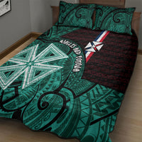 Wallis And Futuna Quilt Bed Set Tribal Polynesian Tattoo Heritage Cross Flag