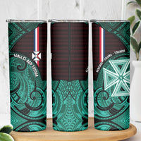 Wallis And Futuna Skinny Tumbler Tribal Polynesian Tattoo Heritage Cross Flag
