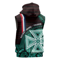 Wallis And Futuna Sleeveless Zip Hoodie Tribal Polynesian Tattoo Heritage Cross Flag