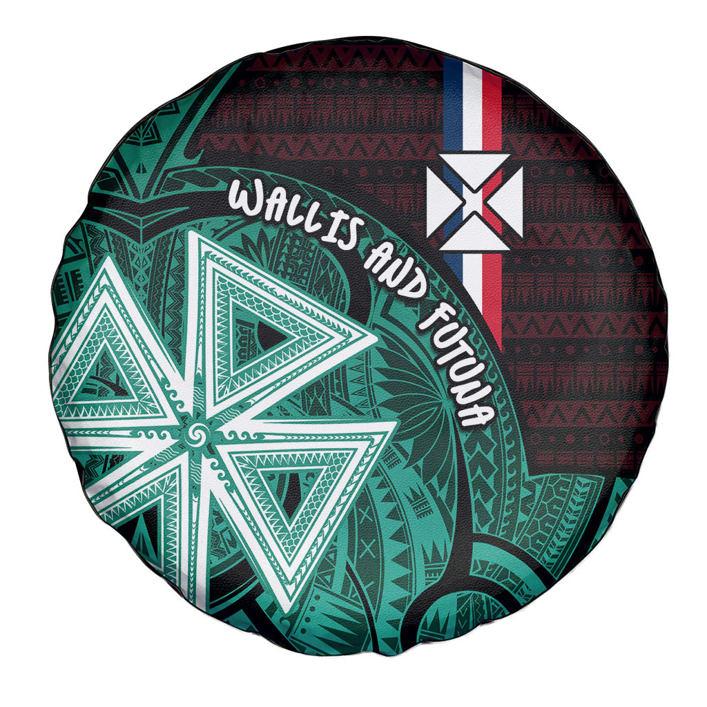Wallis And Futuna Spare Tire Cover Tribal Polynesian Tattoo Heritage Cross Flag