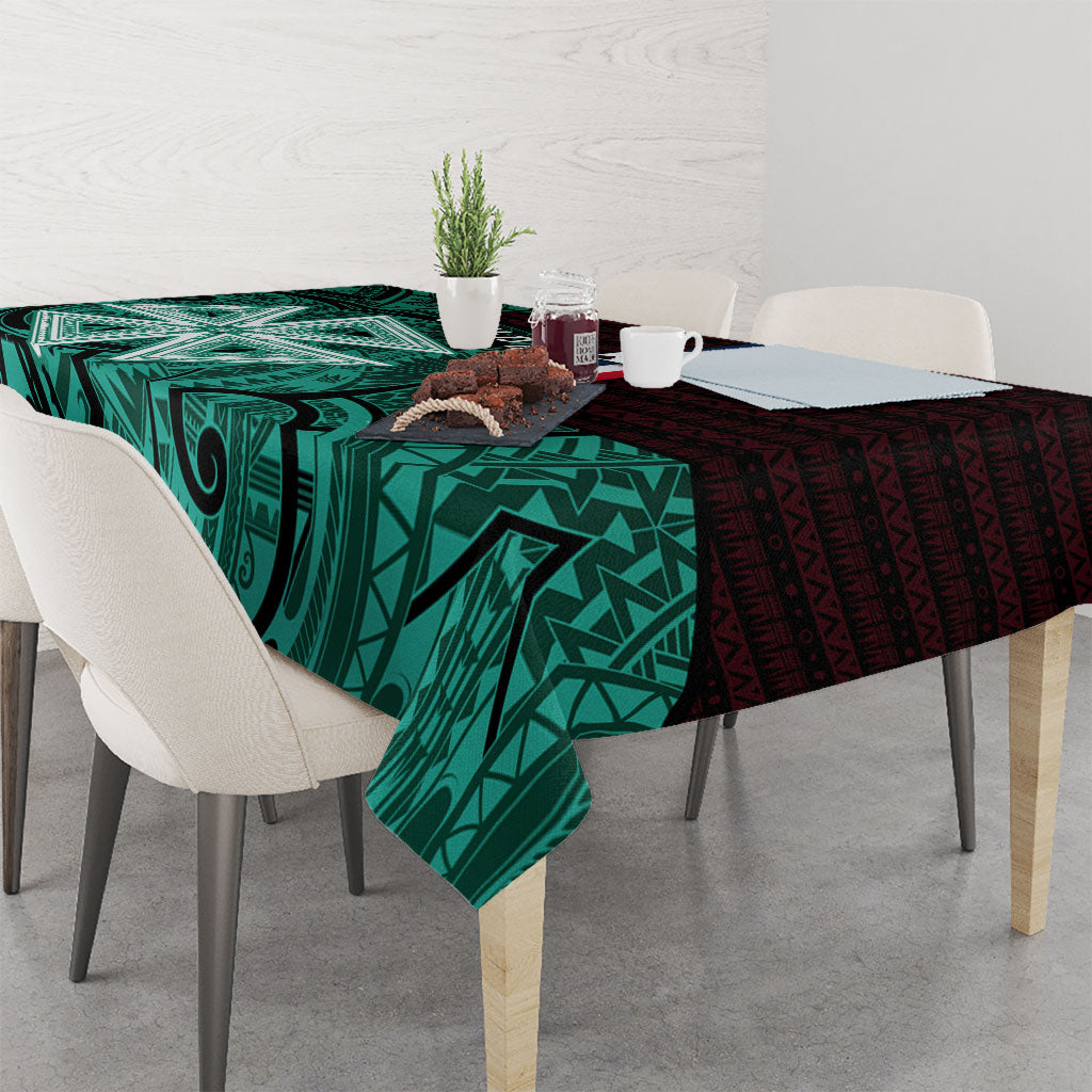 Wallis And Futuna Tablecloth Tribal Polynesian Tattoo Heritage Cross Flag