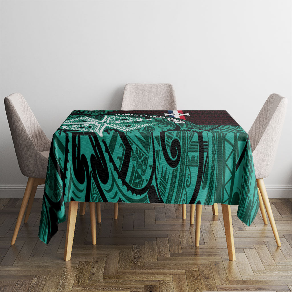 Wallis And Futuna Tablecloth Tribal Polynesian Tattoo Heritage Cross Flag