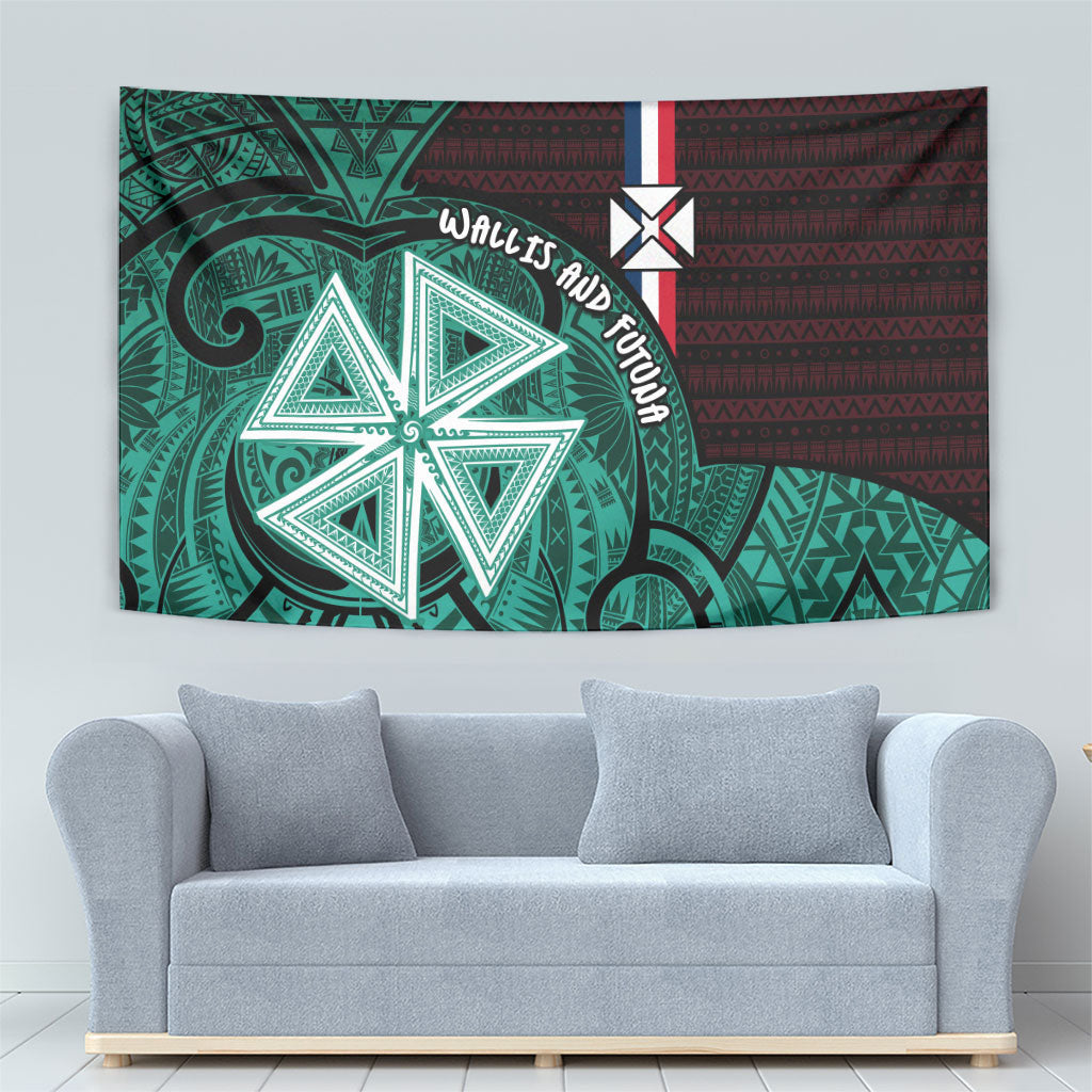Wallis And Futuna Tapestry Tribal Polynesian Tattoo Heritage Cross Flag