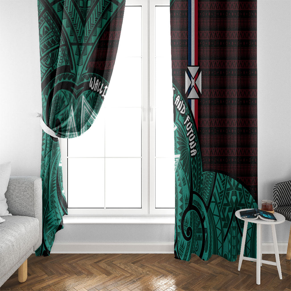 Wallis And Futuna Window Curtain Tribal Polynesian Tattoo Heritage Cross Flag