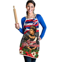 Queen Liliuokalani Hawaiian Flag Apron Polynesian Tribal Pattern And Tropical Hibiscus TS04 - Polynesian Pride