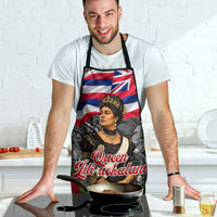 Queen Liliuokalani Hawaiian Flag Apron Polynesian Tribal Pattern And Tropical Hibiscus TS04 - Polynesian Pride