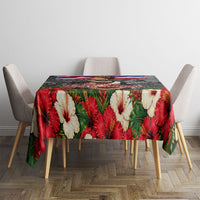 Queen Liliuokalani Hawaiian Flag Tablecloth Polynesian Tribal Pattern And Tropical Hibiscus TS04 - Polynesian Pride