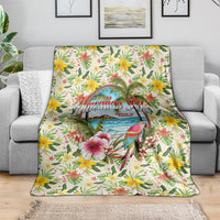 Hawaiian Piko Threads Of Paradise Aloha Blanket Tropical Hibiscus Plumeria