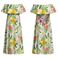 Hawaiian Piko Threads Of Paradise Aloha Family Matching Off Shoulder Maxi Dress and Hawaiian Shirt Tropical Hibiscus Plumeria