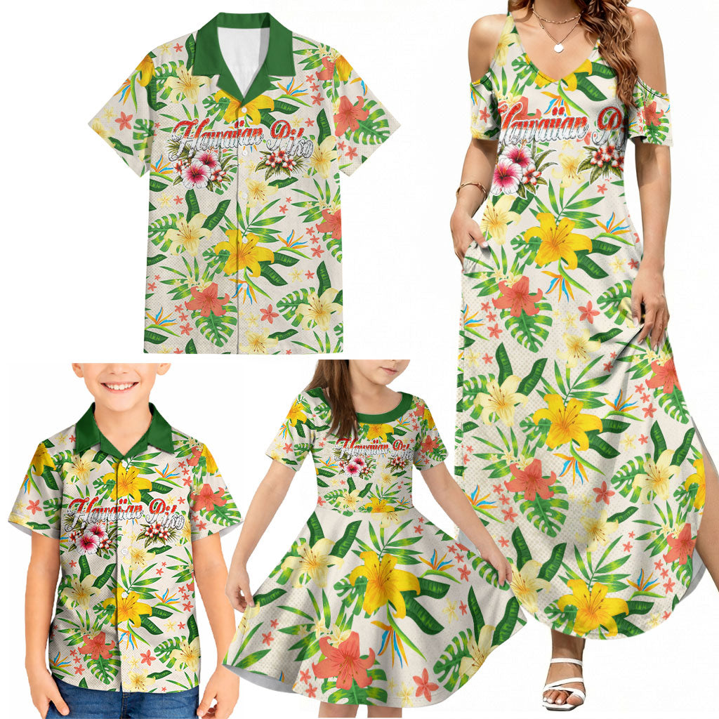 Hawaiian Piko Threads Of Paradise Aloha Family Matching Summer Maxi Dress and Hawaiian Shirt Tropical Hibiscus Plumeria TS04 - Polynesian Pride