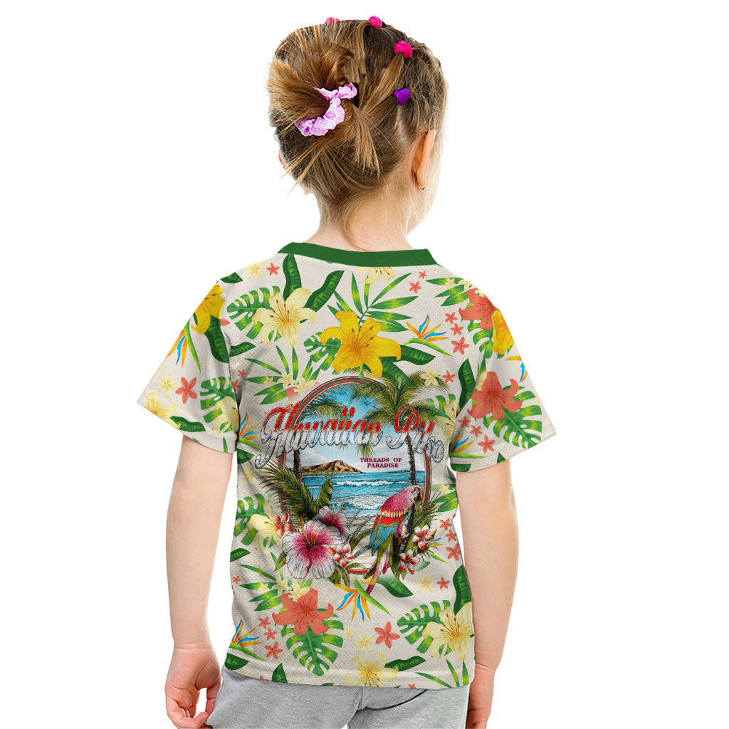 Hawaiian Piko Threads Of Paradise Aloha Kid T Shirt Tropical Hibiscus Plumeria