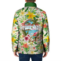 Hawaiian Piko Threads Of Paradise Aloha Padded Jacket Tropical Hibiscus Plumeria