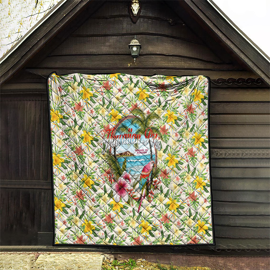 Hawaiian Piko Threads Of Paradise Aloha Quilt Tropical Hibiscus Plumeria