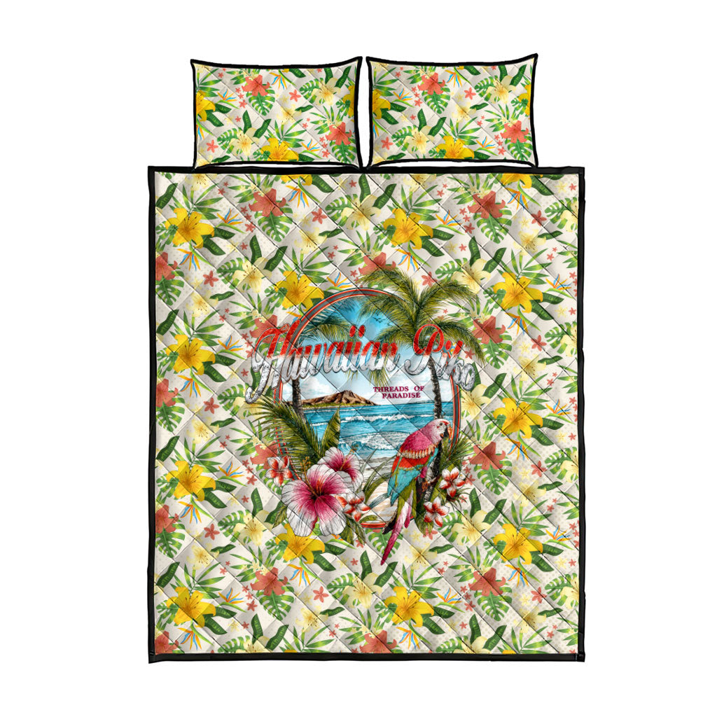 Hawaiian Piko Threads Of Paradise Aloha Quilt Bed Set Tropical Hibiscus Plumeria
