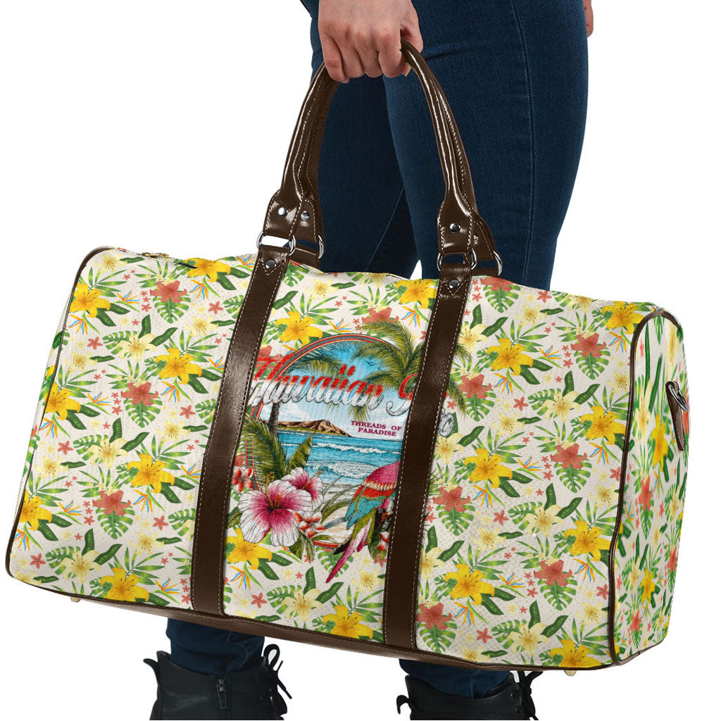 Hawaiian Piko Threads Of Paradise Aloha Travel Bag Tropical Hibiscus Plumeria