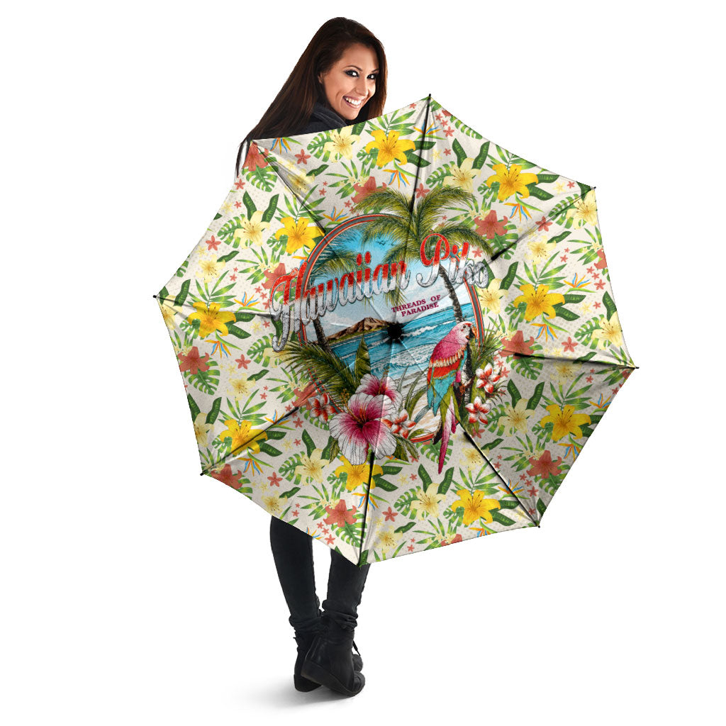 Hawaiian Piko Threads Of Paradise Aloha Umbrella Tropical Hibiscus Plumeria
