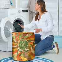 Hawaiian Piko Lani Cultivate I Ka Piko Aloha Laundry Basket Retro Psychedelic Taro Leaf - Hibiscus Flowers