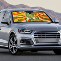 Hawaiian Piko Lani Cultivate I Ka Piko Aloha Auto Sun Shade Retro Psychedelic Taro Leaf - Hibiscus Flowers