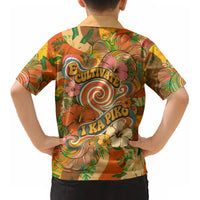 Hawaiian Piko Lani Cultivate I Ka Piko Aloha Kid Hawaiian Shirt Retro Psychedelic Taro Leaf - Hibiscus Flowers