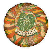 Hawaiian Piko Lani Cultivate I Ka Piko Aloha Spare Tire Cover Retro Psychedelic Taro Leaf - Hibiscus Flowers