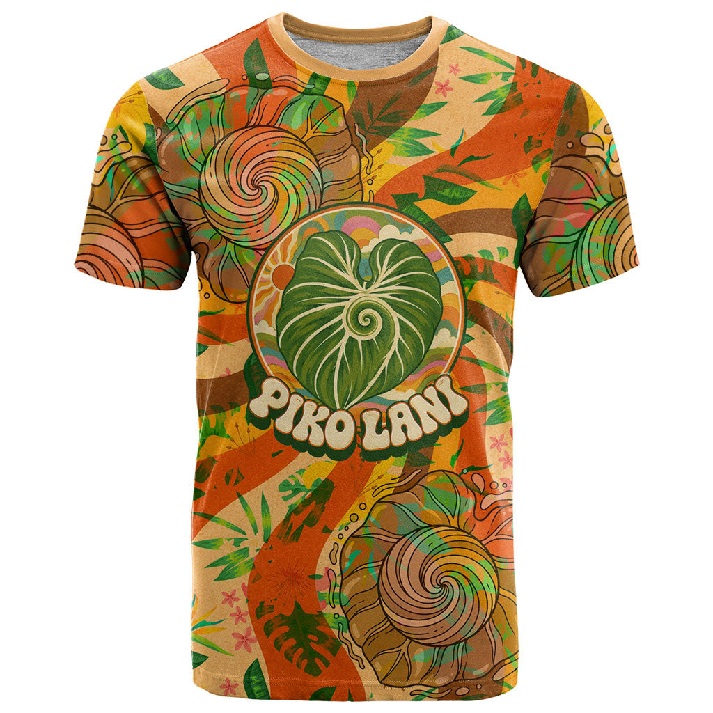 Hawaiian Piko Lani Cultivate I Ka Piko Aloha T Shirt Retro Psychedelic Taro Leaf - Hibiscus Flowers