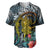 Hawaii Turtle Baseball Jersey Hawaii Pattern and Turtle Tattoo Dark Cyan Gradient TS04 Gradient - Polynesian Pride