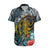 Hawaii Turtle Hawaiian Shirt Hawaii Pattern and Turtle Tattoo Dark Cyan Gradient TS04 Gradient - Polynesian Pride