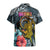 Hawaii Turtle Hawaiian Shirt Hawaii Pattern and Turtle Tattoo Dark Cyan Gradient TS04 - Polynesian Pride