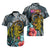 Hawaii Turtle Hawaiian Shirt Hawaii Pattern and Turtle Tattoo Dark Cyan Gradient TS04 - Polynesian Pride