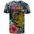 Hawaii Turtle T Shirt Hawaii Pattern and Turtle Tattoo Dark Cyan Gradient TS04 - Polynesian Pride