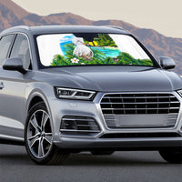 New Caledonia Kagu Bird Nature Auto Sun Shade South Pacific Hidden Gem Tropical Landscape TS04 - Polynesian Pride
