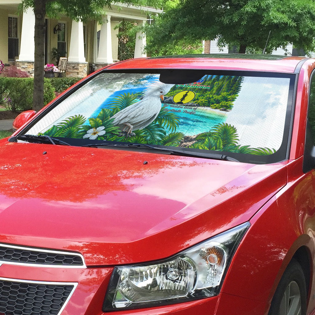 New Caledonia Kagu Bird Nature Auto Sun Shade South Pacific Hidden Gem Tropical Landscape TS04 - Polynesian Pride