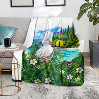 New Caledonia Kagu Bird Nature Blanket South Pacific Hidden Gem Tropical Landscape TS04 - Polynesian Pride