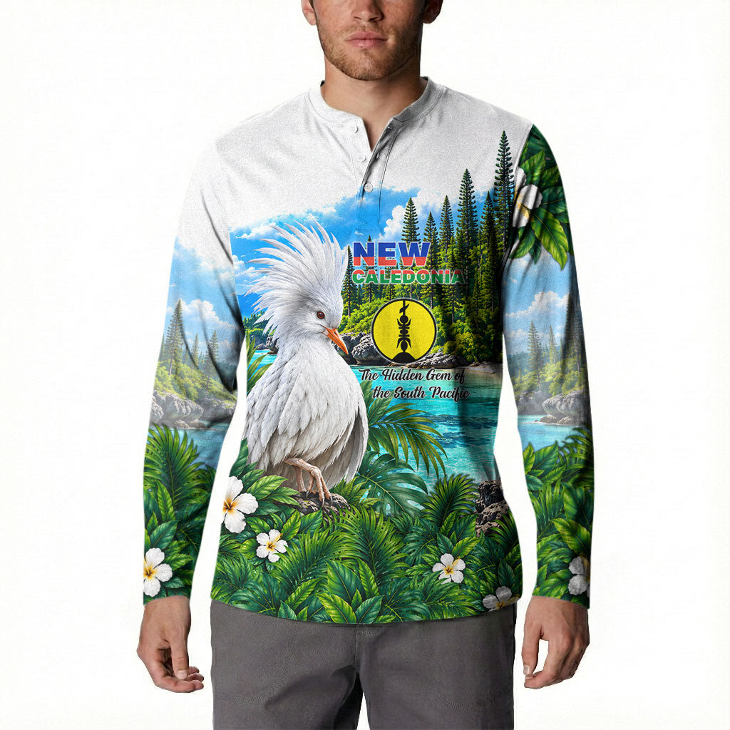 New Caledonia Kagu Bird Nature Button Sweatshirt South Pacific Hidden Gem Tropical Landscape TS04 - Polynesian Pride