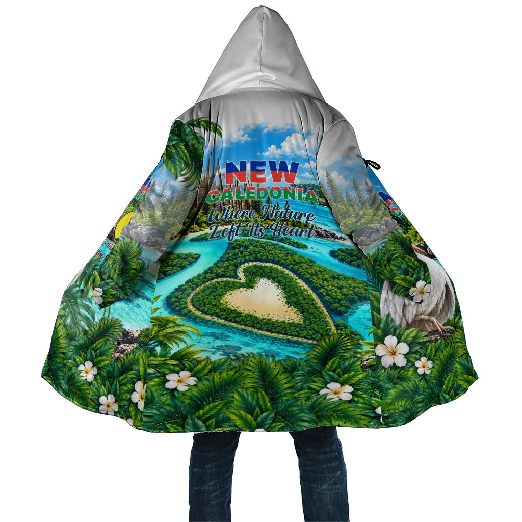 New Caledonia Kagu Bird Nature Cloak South Pacific Hidden Gem Tropical Landscape TS04 Unisex Green White - Polynesian Pride