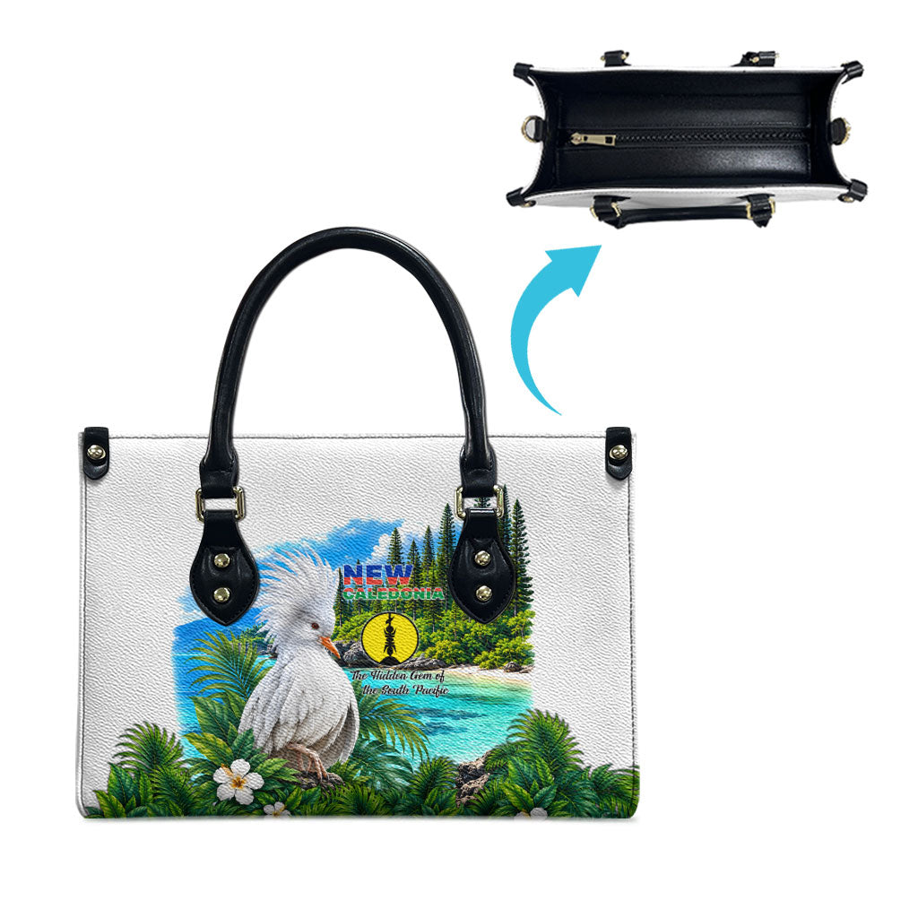 New Caledonia Kagu Bird Nature Leather Bag South Pacific Hidden Gem Tropical Landscape TS04 - Polynesian Pride