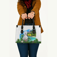 New Caledonia Kagu Bird Nature Leather Bag South Pacific Hidden Gem Tropical Landscape TS04 - Polynesian Pride