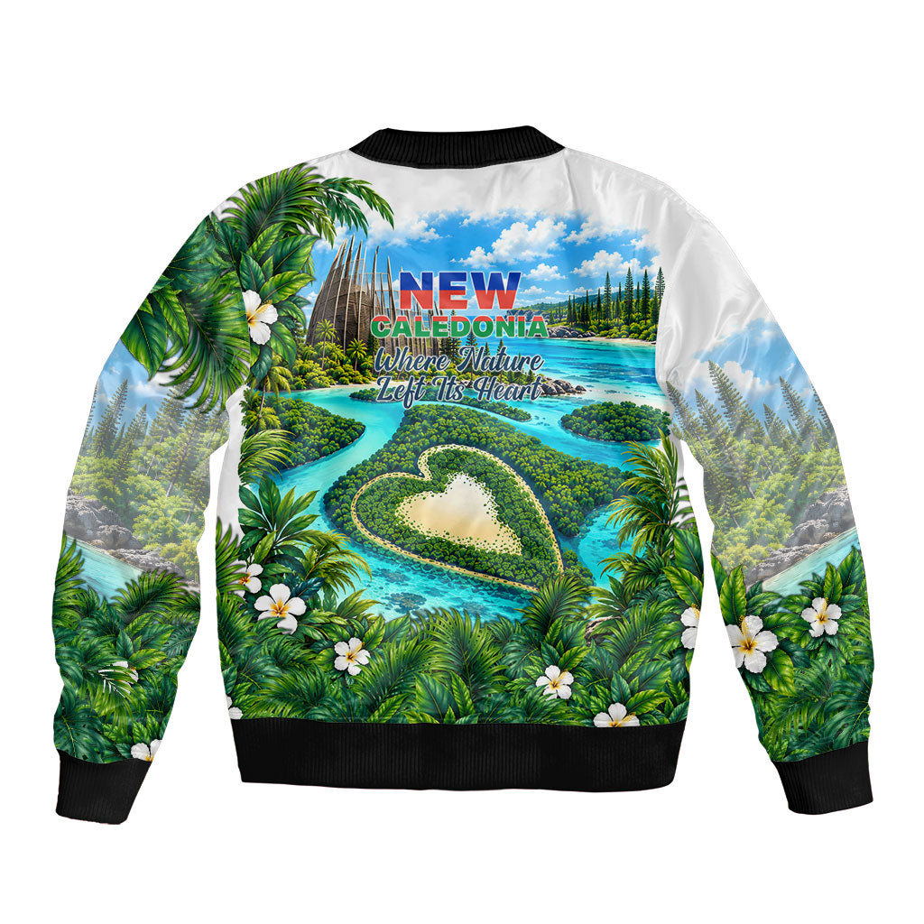 New Caledonia Kagu Bird Nature Sleeve Zip Bomber Jacket South Pacific Hidden Gem Tropical Landscape TS04 - Polynesian Pride