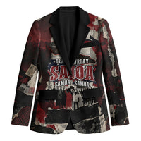 Samoa Black Saturday 1929 Blazer Mau Movement Vintage Newspaper Grunge Polynesian