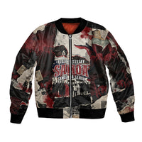 Samoa Black Saturday 1929 Bomber Jacket Mau Movement Vintage Newspaper Grunge Polynesian TS04 Unisex Black Red - Polynesian Pride