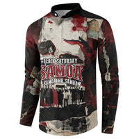 Samoa Black Saturday 1929 Button Sweatshirt Mau Movement Vintage Newspaper Grunge Polynesian