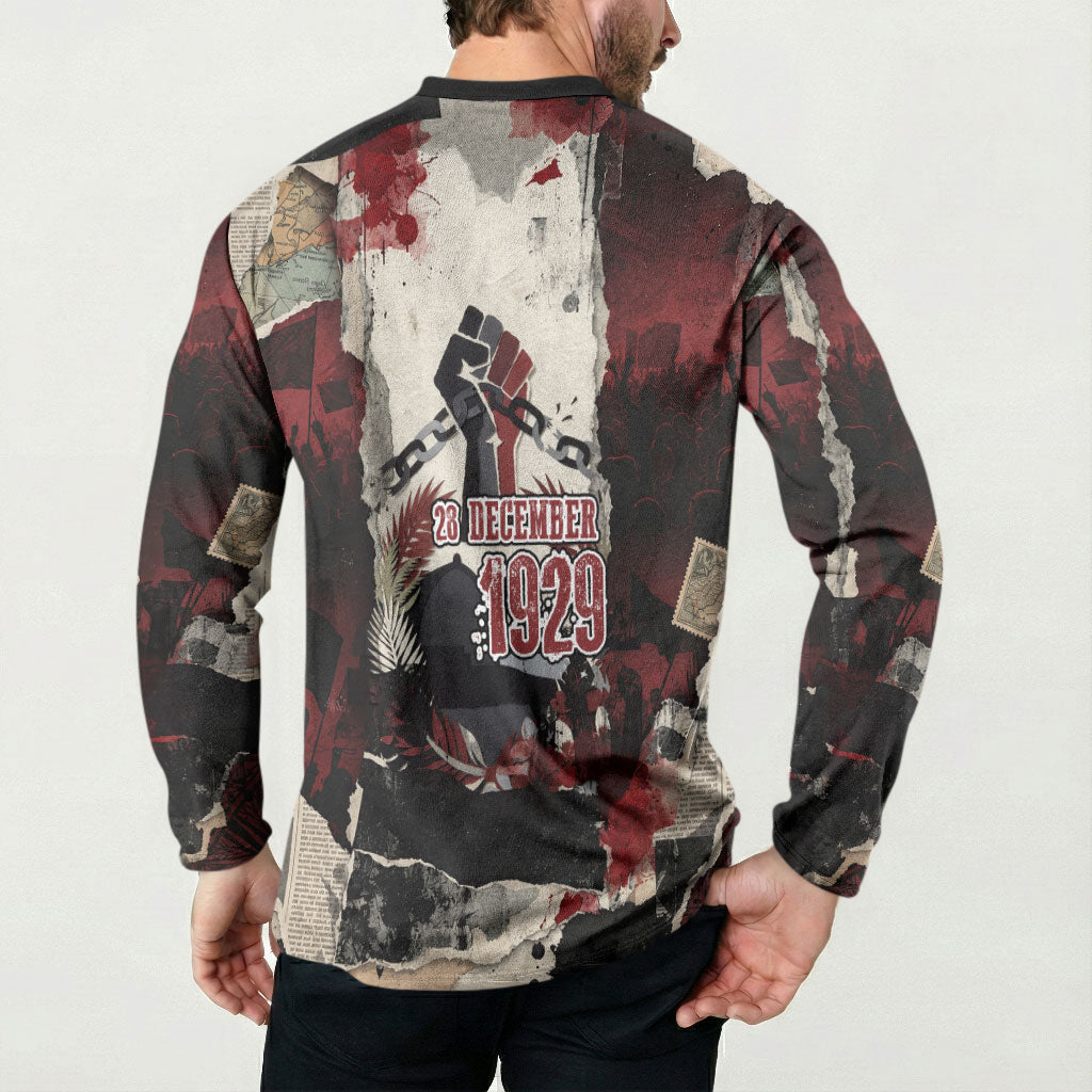 Samoa Black Saturday 1929 Button Sweatshirt Mau Movement Vintage Newspaper Grunge Polynesian