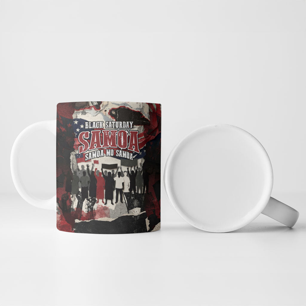 Samoa Black Saturday 1929 Ceramic Mug Mau Movement Vintage Newspaper Grunge Polynesian TS04 - Polynesian Pride